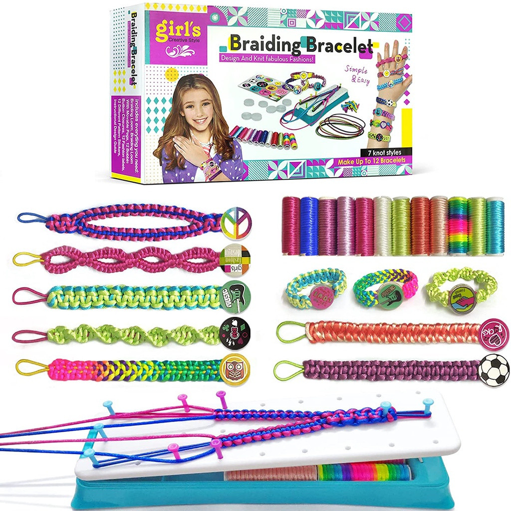 Kit de fabricação de pulseira de joias DIY para meninas, pulseira, máquina de tricô manual, conjunto de brinquedos