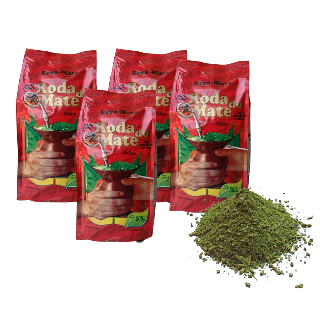 KIT4 Erva Mate Para Chimarrão Roda Do Mate (MOÍDA GROSSA) 1Kg e 500g