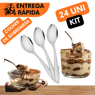 COLHER DE SOBREMESA COM 17CM COLHER DE AÇO INOX NÃO ENTORTA IDEAL PARA BOLO MOUSSE TORTASOBREMESAS