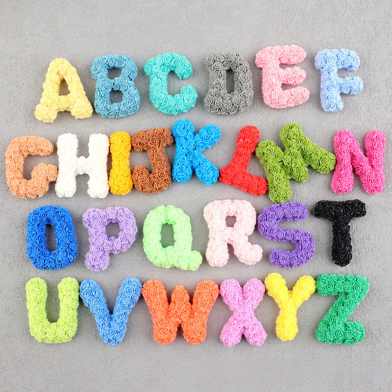 5 Pçs Colorido Inglês Carta Encantos Acessórios De Resina Para Croc Sapato Fivelas DIY Decoração Caso Do Telefone Móvel