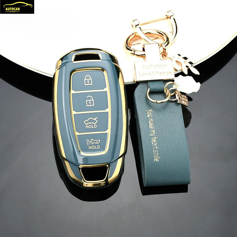Capa de chave de carro em TPU adequada para Hyundai Elantra, Grandeur, Accent, Solaris, Sonata, Palisade, Kona, Creta, I