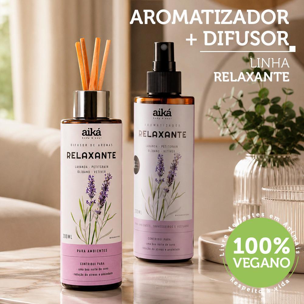 Imagem Aromatizador De Ambiente Spray E Difusor Com Varetas Kit Relaxante Aiká