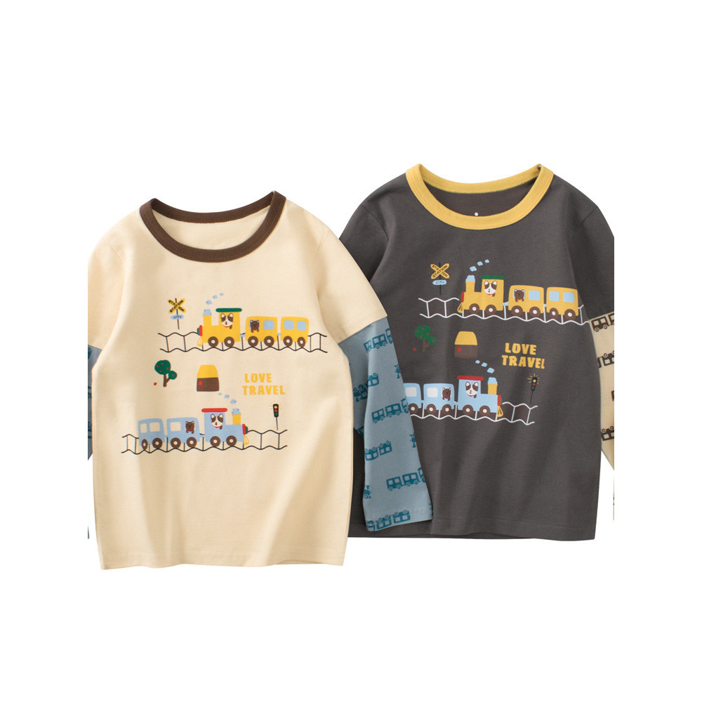 27 crianças marca roupas infantis puro algodão manga comprida camiseta médio pequeno crianças meninos crianças camisa de