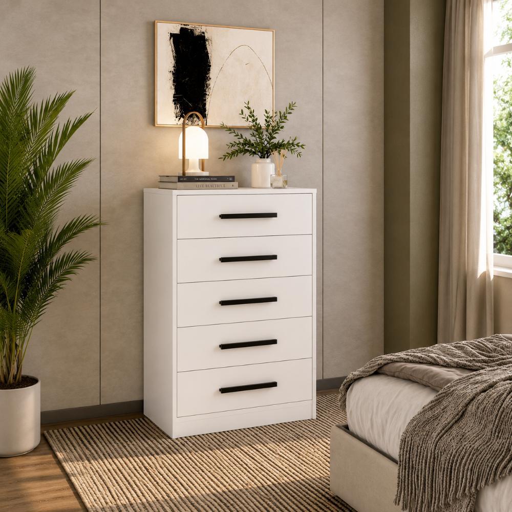 Cômoda 5 Gavetas Organizadora Escócia 60cm Cor Branco - Mademovel — imagem 2 de 2