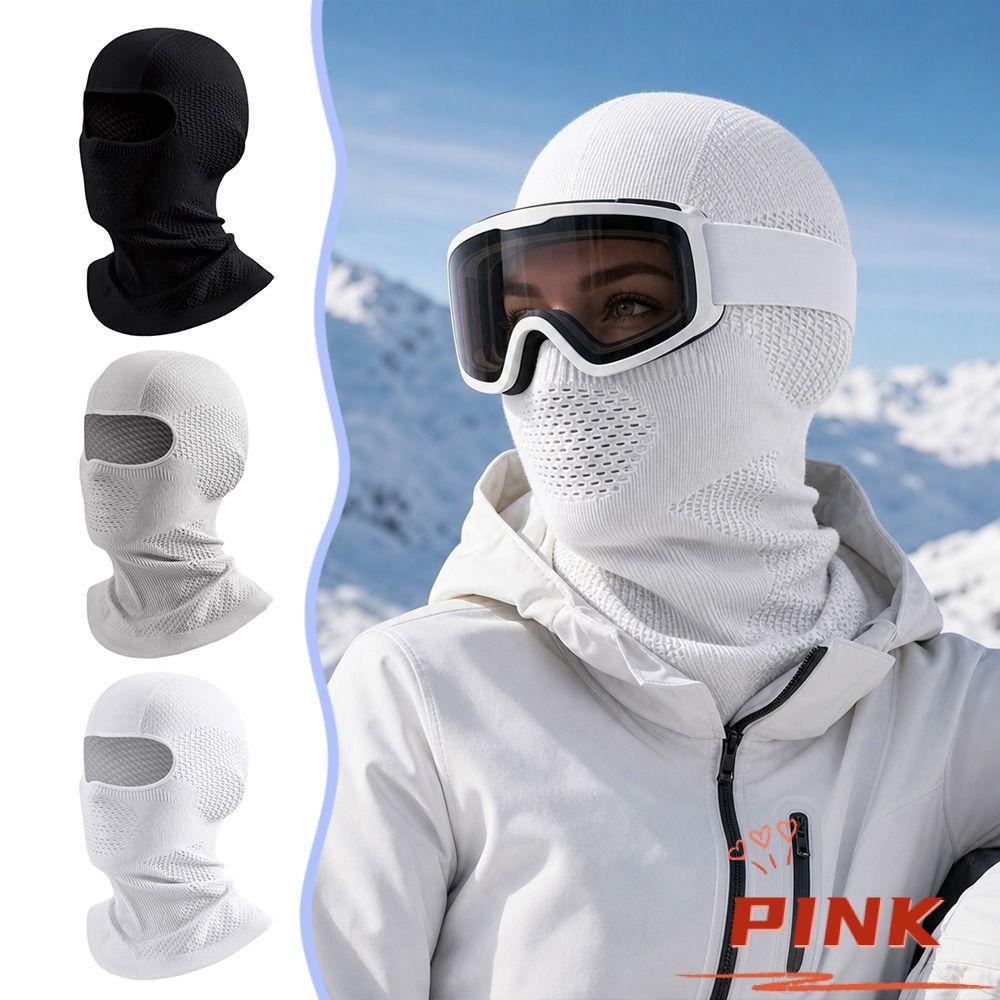 PINK1 Balaclava Full Face , Arnês De Esqui Respirável Quente De Secagem Rápida , Boné Forro De Capacete À Prova De Vento