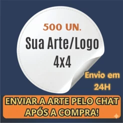 ADESIVOS PERSONALIZADO 4X4 CORTADO 120/240/500 UN PARA BRINDES