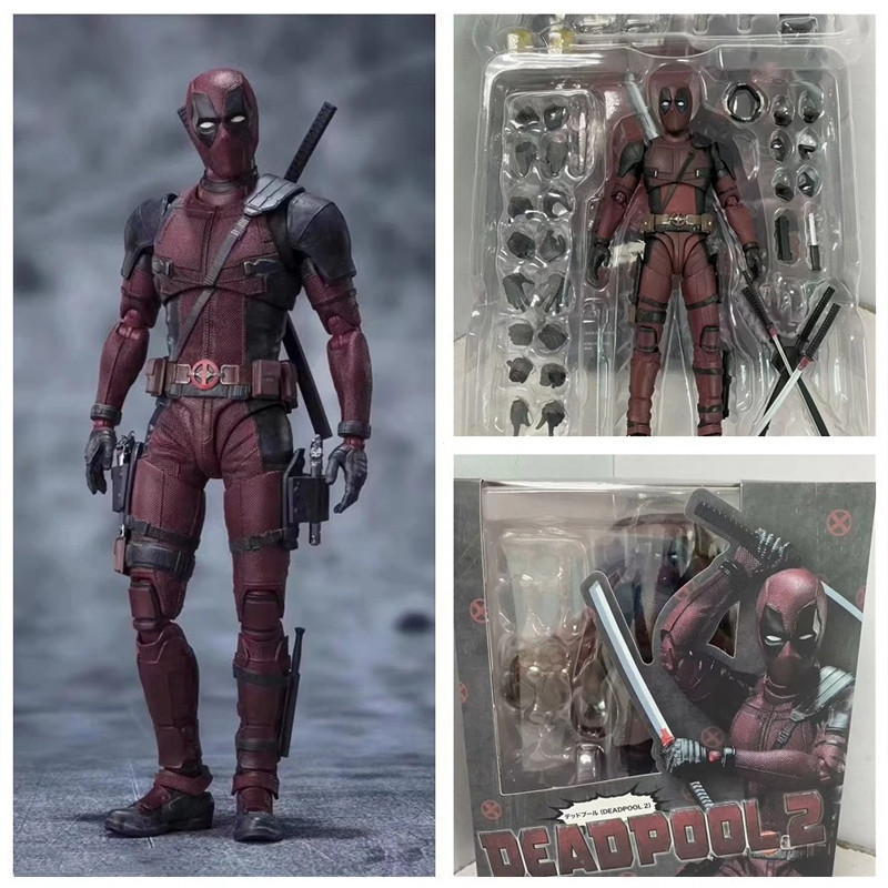 Marvel Anime X-Men Deadpool 2 Wade Winston Wilson SHF Movbilidade Conjunta PVC Figura De Ação Modelo Coleção Decoração B