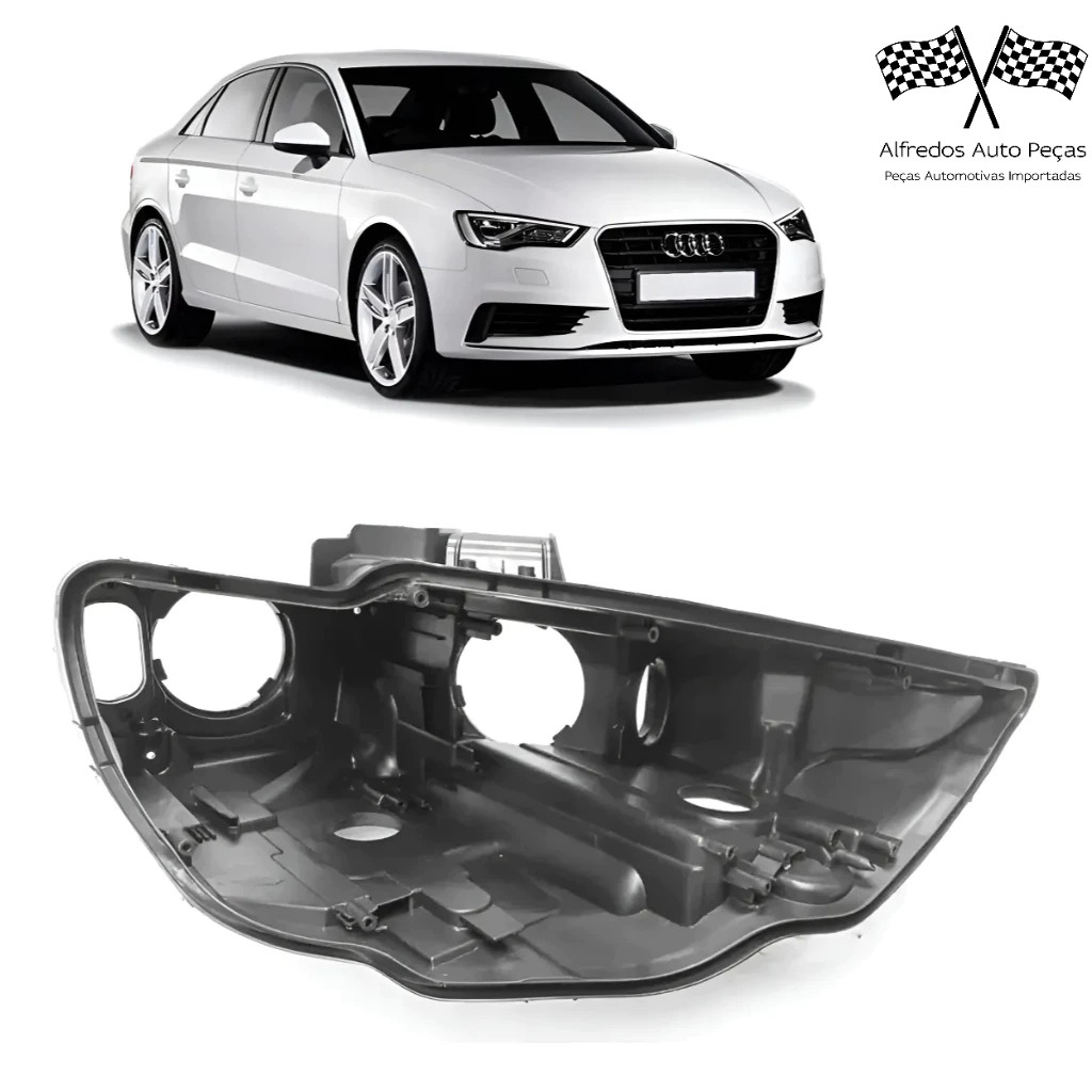 Carcaça Farol Dianteiro Audi A3 2013 2014 2015 2016 Direito Passageiro 1EL010740-581