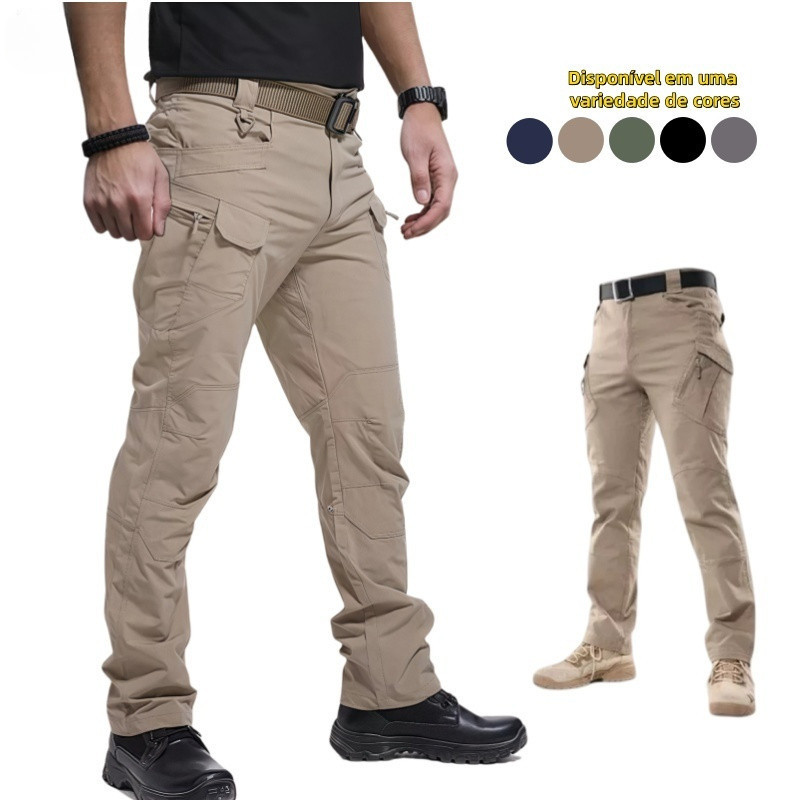 Calça Cargo Militar Masculino Tatica Rip Stop Impermeável Resistente Fora De Esportes Long Hiking Pesca Ar Livre