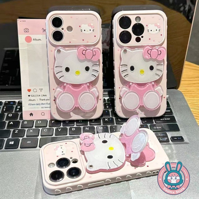Kitty Cat Mirror Holder Invólucro Para Xiaomi Poco X8 Pro Max X7 X6 M8 M4 F8 F7 