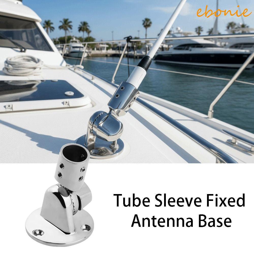 Base De Antena EBONIE , VHF De Aço Inoxidável 316 De 7/8 Polegadas , Montagem Marítima Com Design Redondo Ajustável De 2
