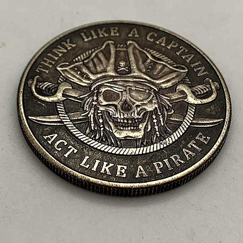 O vendedor recomenda bons produtos!!Moedas perdidas pirata rei crânio latão medalha de prata antiga artesanato criativo