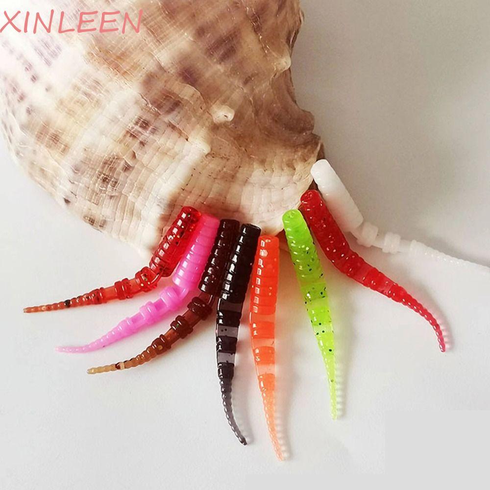 XINLEEN 10 Pcs Minnow Iscas , Soft Polaris Jig Worm , Pesca 40mm Afundando Isca Artificial No Gelo