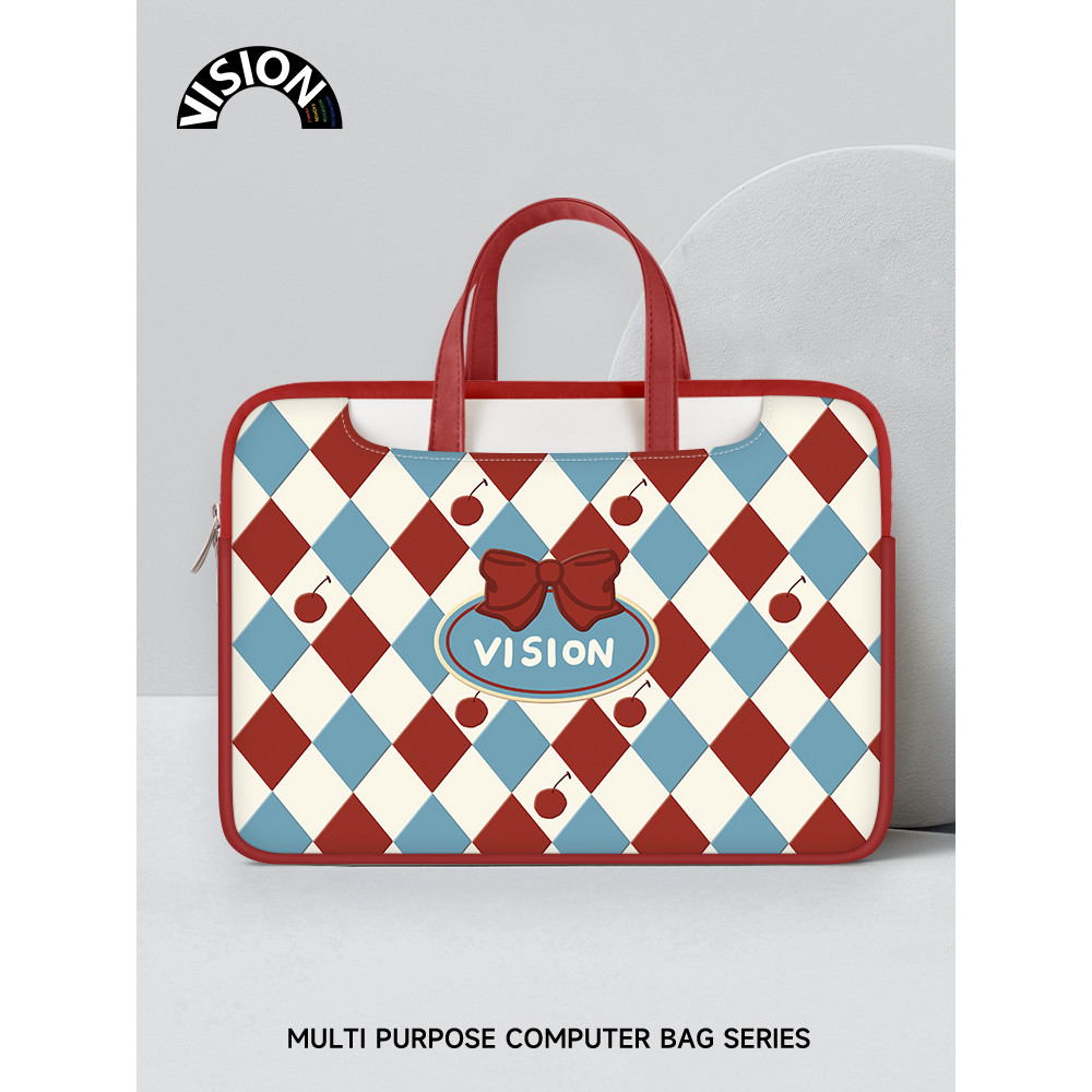 VISION Ilustração Original Bowknot Notebook Bolsa Pesada para Computador Portátil Adequado para Apple macbook 15: 20 cm