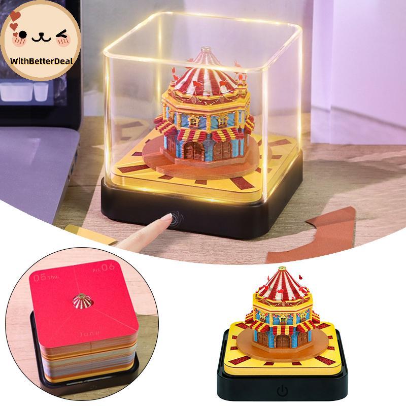 Melhor Calendário De Mesa 2026 Com Luz LED Panorama De Circo Destacável 3D Escultura Em Papel Arte Bloco De Notas Decora