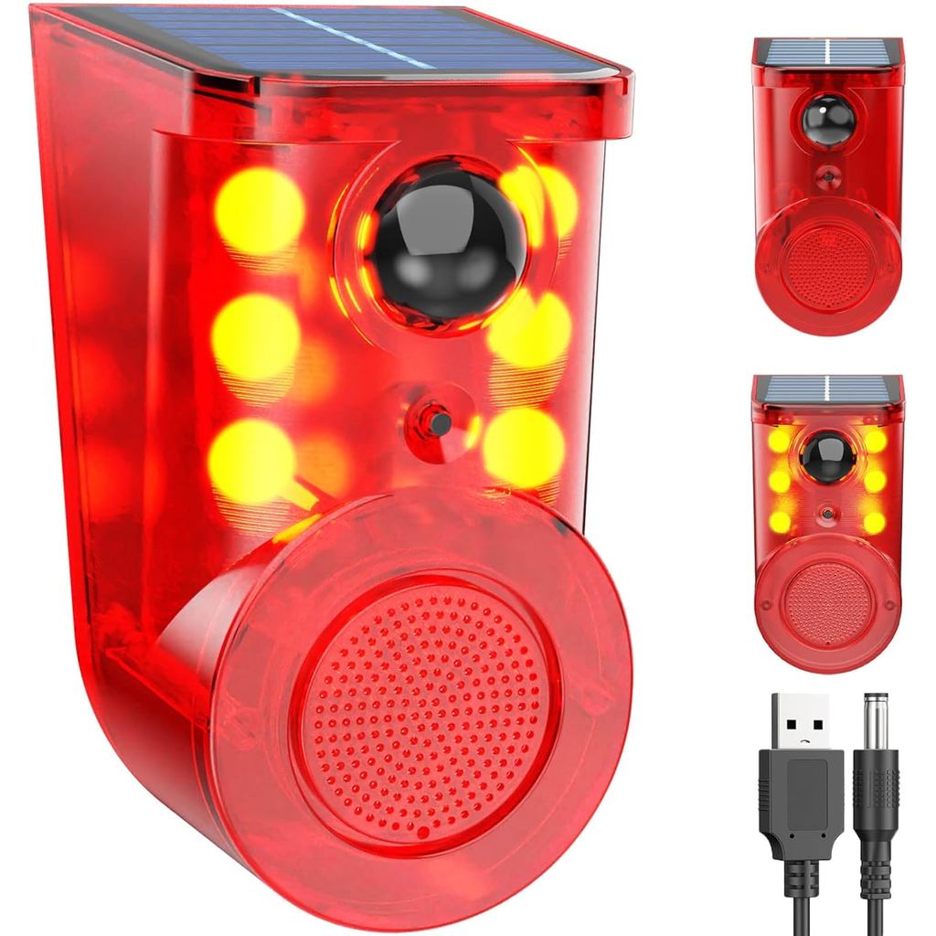 Dispositivo de Alarme com Sensor de Movimento Solar - À Prova d'Água, Múltiplos Modos, Detecção de Ângulo Amplo, Alarme