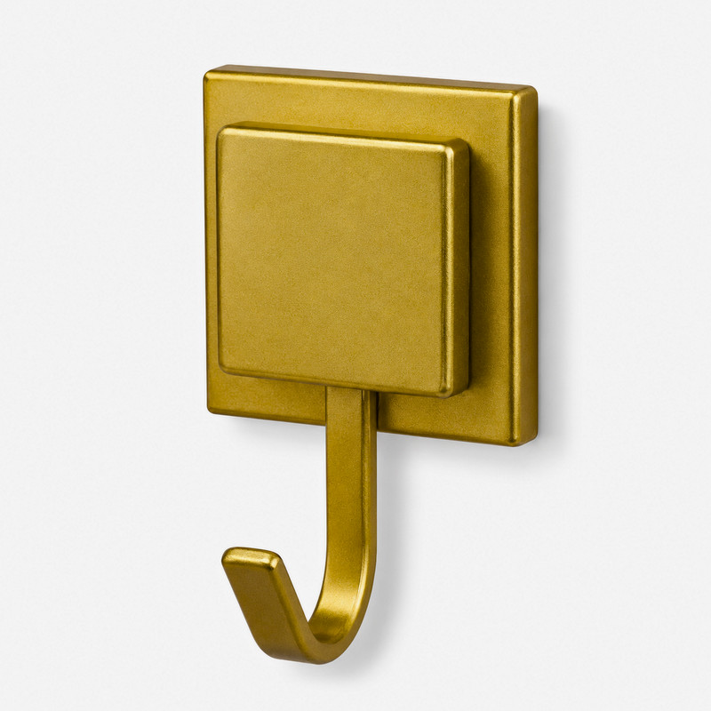 Gancho Suporte Porta Toalhas Dourado Fosco Adesivo 3M Banheiro Cozinha Lavanderia Premium Casa Primo · foto 2