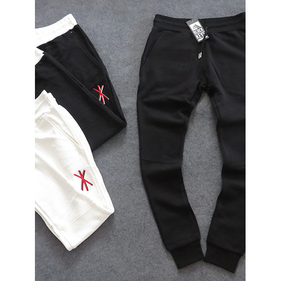 Comércio exterior alto alongado calças magras perna Sweatpants mais magro olhar puro algodão fino-ajuste alta elástica C