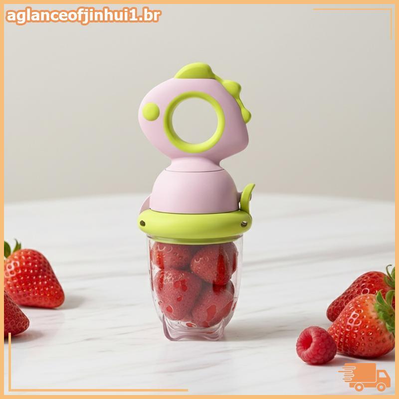 [AGBR] Alimentador De Bebê De Silicone Tipo Push Design De Dinossauro Para Fácil Alimentação De Frutas [BR]