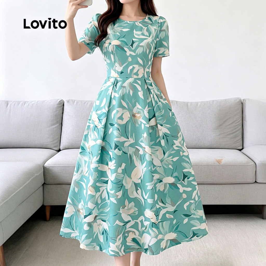 Lovito Floral Vestido Casual com Zíper Feminino Primavera/Verão LK6LD352 · foto 2
