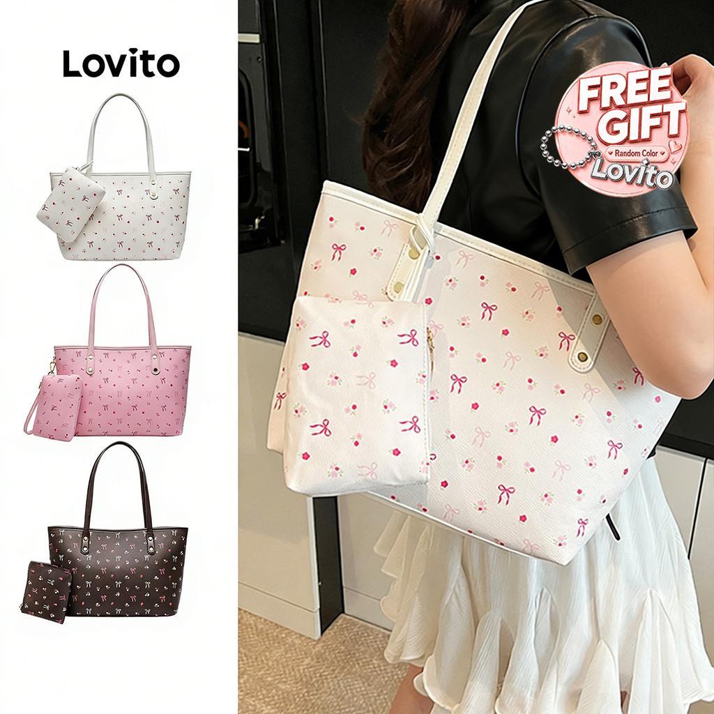 Lovito Bolsa Tote Casual De Ombro Para Viagens Uso Diário Moda Coreana Bolsa Esc