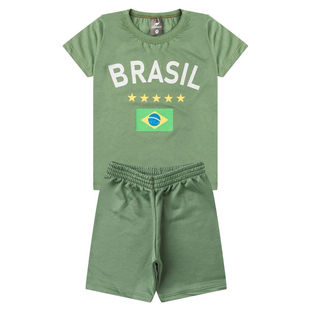 Conjunto Infantil Menino Brasil Copa do Mundo Kangulu