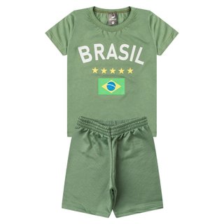 Conjunto Infantil Menino Brasil Copa do Mundo Kangulu