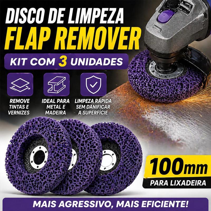 Kit 5/3/1 Strip Disco De Limpeza Flap remuver Removedor de tintas vernizes pintura em metal e madeira Lixadeira 115mm