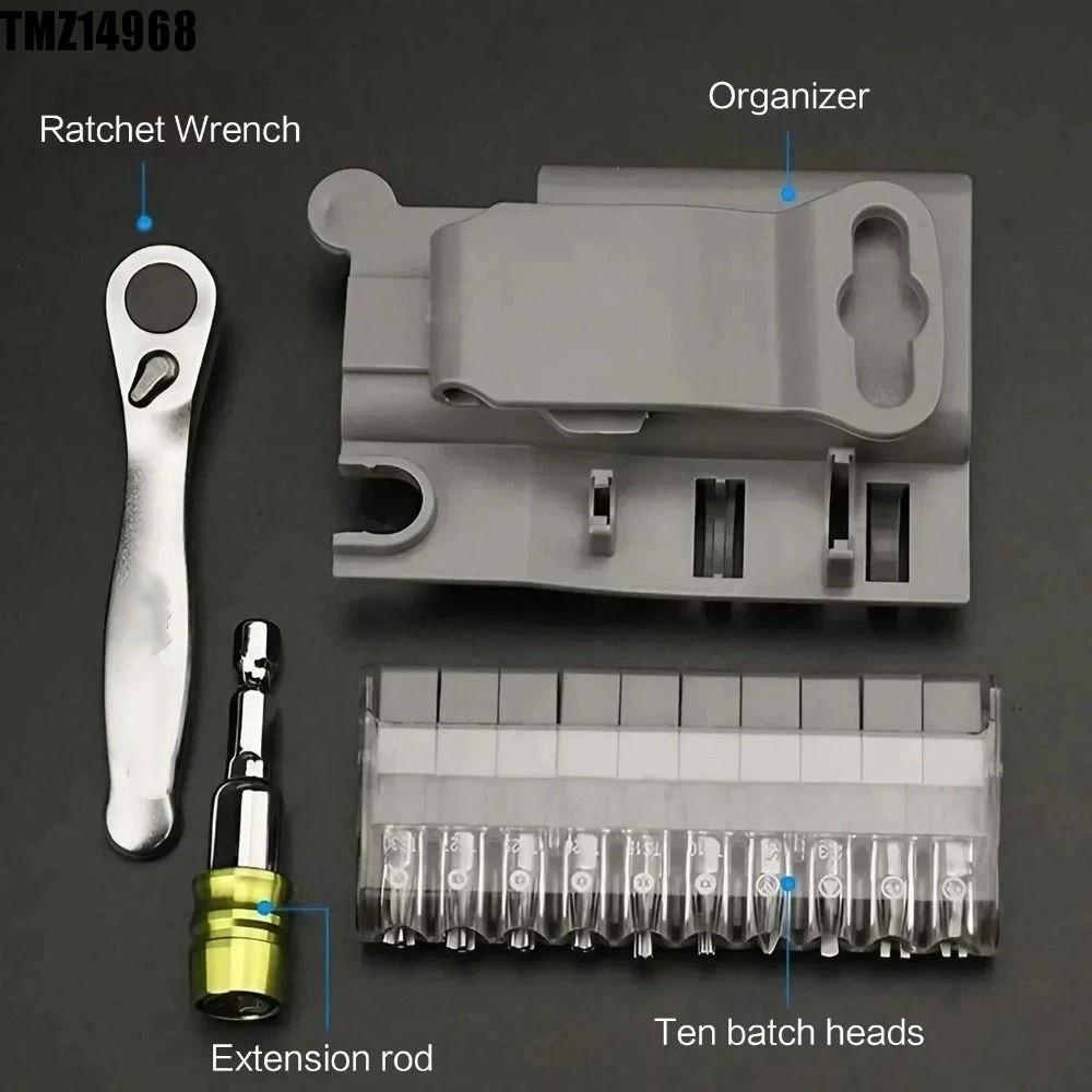 TMZ14968 10pcs 90 ° Chave De Fenda De Catraca De Ângulo Reto , Bits Phillips Com 10 Em 1 Conjunto De