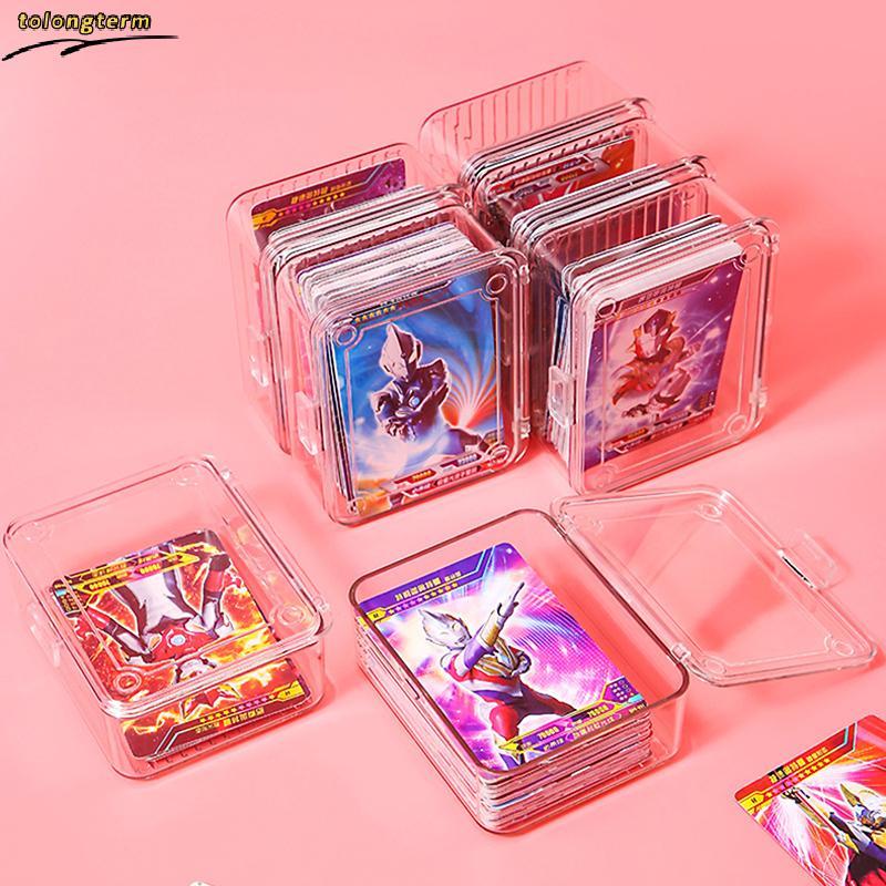 Transparente Ídolo Kpop Estrela Caixa De Armazenamento De Fotos Com Tampa Flip Photocards Titular Pequeno Cartão Coleção