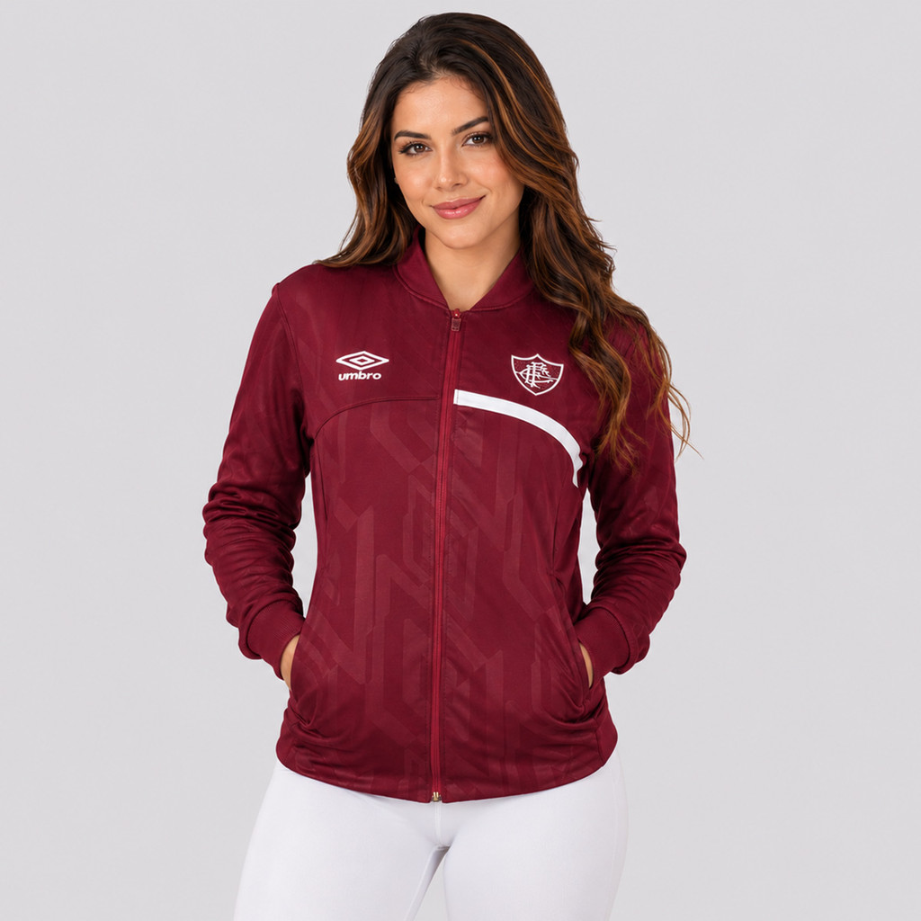Jaqueta Umbro Fluminense Hino 2025 Feminina Bordô