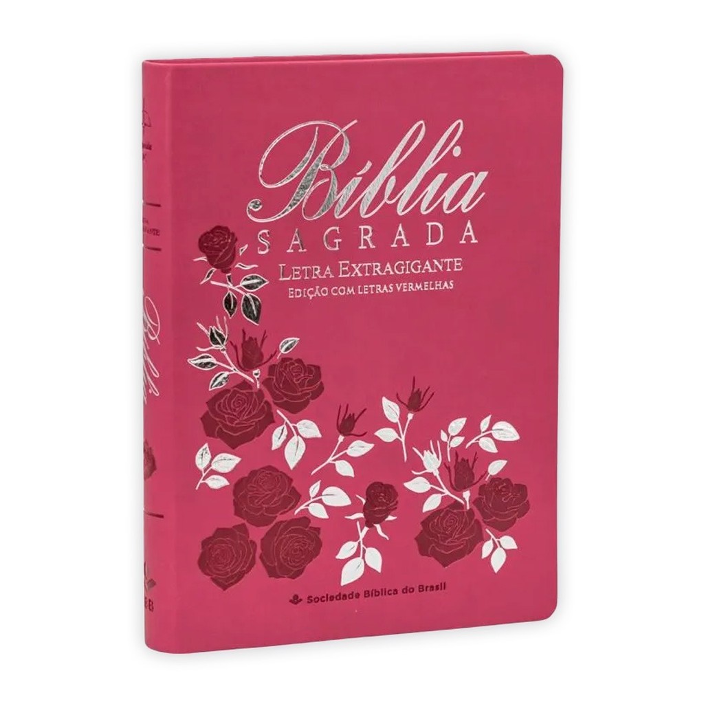 Bíblia Sagrada- Letra Extra Gigante | Almeida Revista Corrigida Arc | Com Índice Lateral Luxo - SBB | Pink Flor