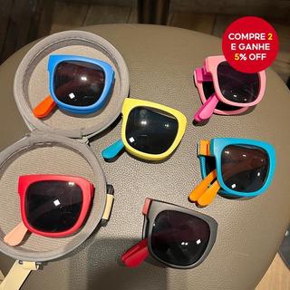 Novos Óculos de Sol Coloridos e Dobráveis para Crianças com Proteção UV - Óculos Portátei…