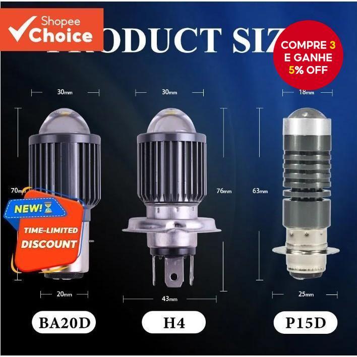Farol LED Para Motocicleta TCYATO-Projetor De Feixe Duplo Soquetes rgb eyeline original mini Luz De Condução ilaw sa mot