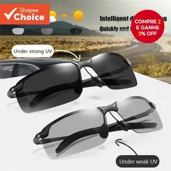 Óculos De Sol Fotocromáticos Masculinos UV400 Polarizados Para Dirigir Diurnos E Noturnos