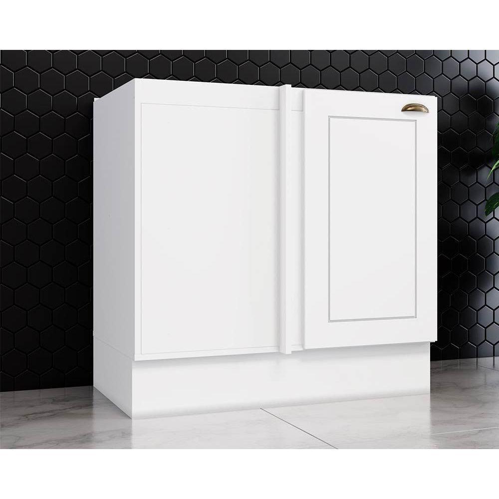 Balcão de Cozinha Modulado Canto Reto Americana 1 Porta s/ Tampo 84cm Branco - Henn