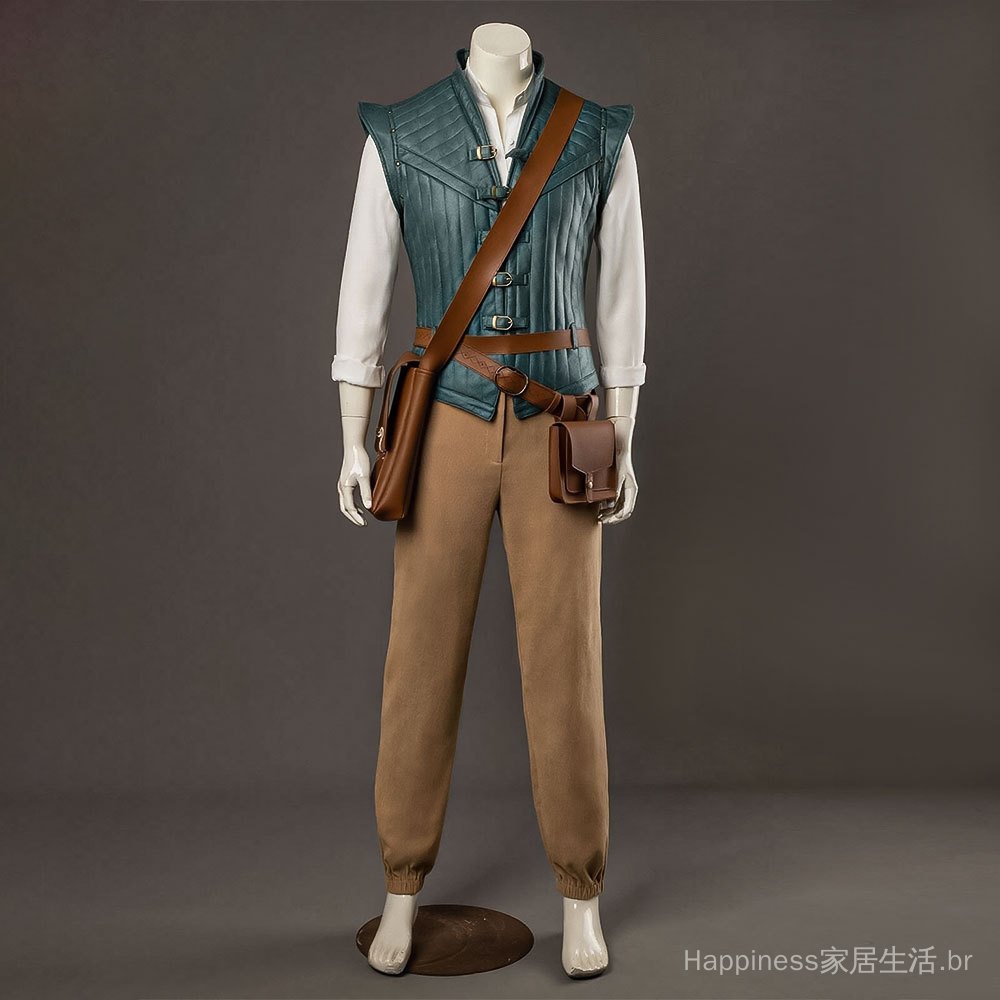 Fantasia de cosplay da Aventura Mágica da Rapunzel, Príncipe Rapunzel, fantasia de cosplay do Flynn Rider para o Hallowe