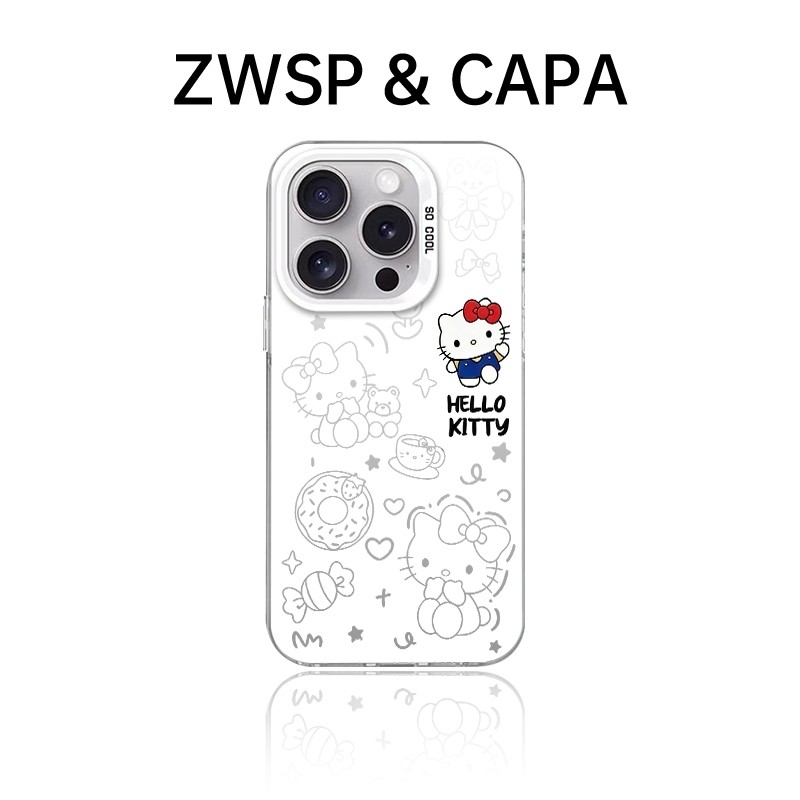 Capinha para todos os modelos de iPhone 11 12 13 PRO 14 15 Pro Max 16 E 17 Plus XR Linha de doces Hello Kitty