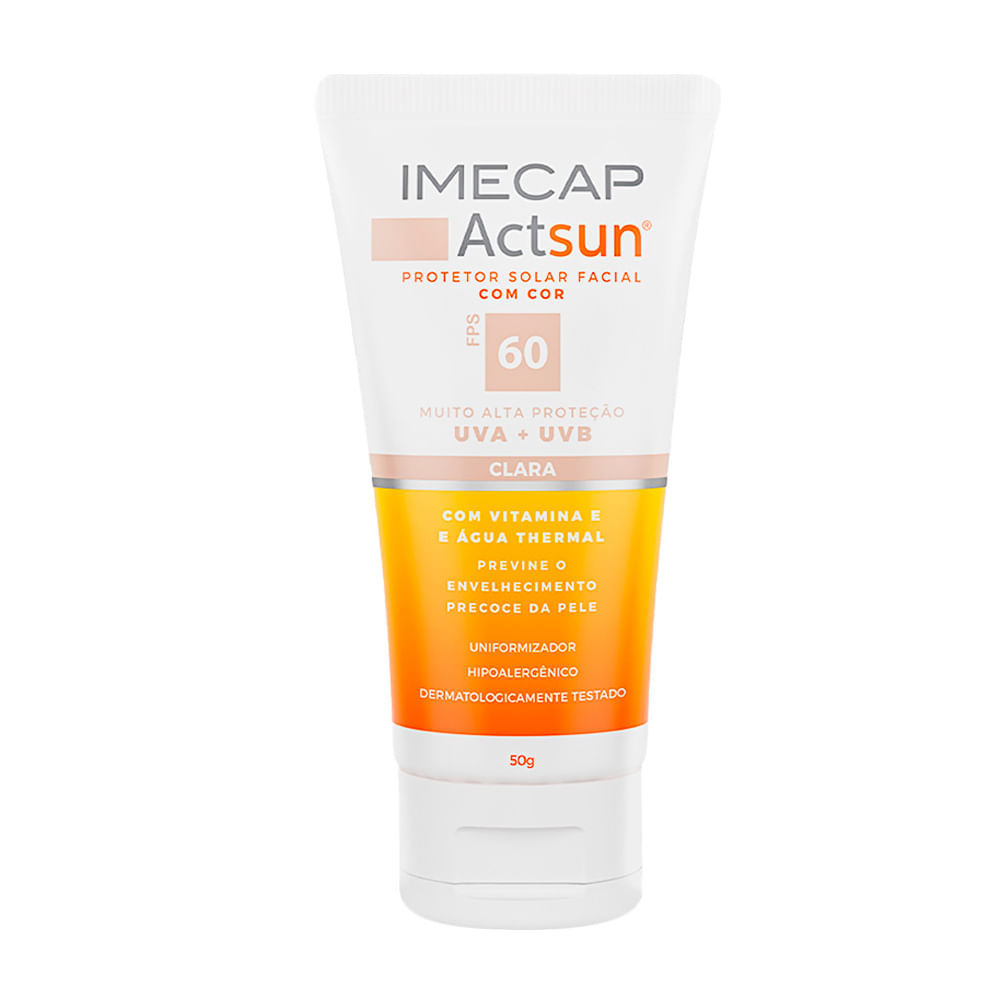 Protetor Solar Imecap Actsun FPS 60 Cor Clara 50g