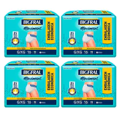 Kit 4 Roupa Íntima Bigfral Moviment G/XG 16 Unidades