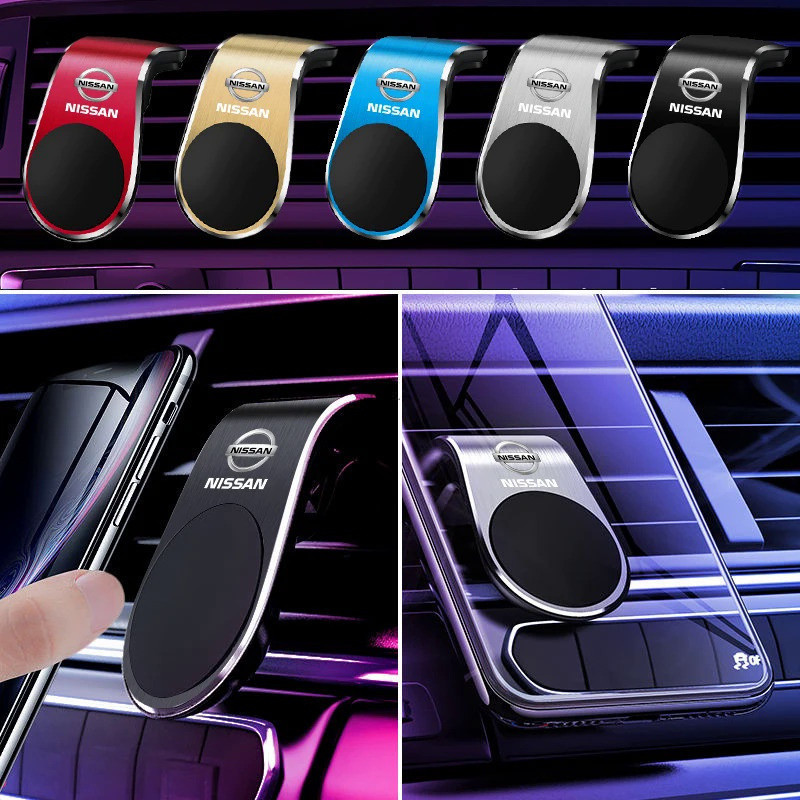 Suporte Magnético de Metal para Celular com Logo de Carro para Nissan Nismo X-trail Almera Qashqai Tiida Patrol Y62 Tean