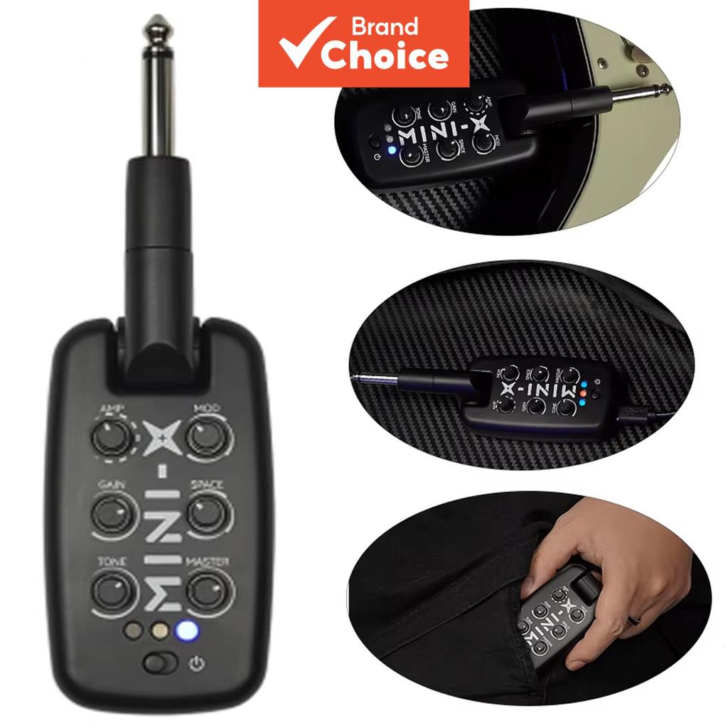 M-VAVE MINI-X Amplificador de Fone para Guitarra Mini-Amplificador Portátil Recarregável com Efeitos para Guitarra e