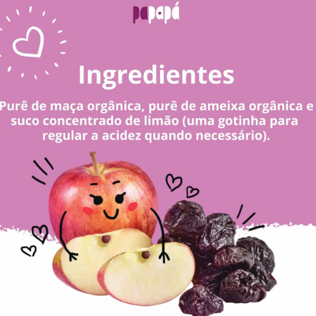 Papinha Maça e Ameixa 100g - Papapá — imagem 2 de 2