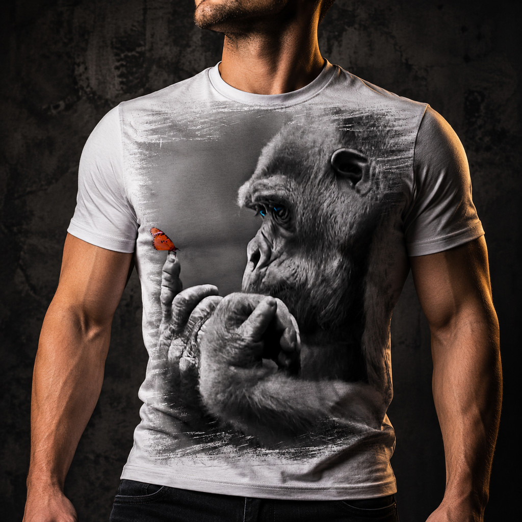 Camisa Camiseta Masculina 3d Macaco 10