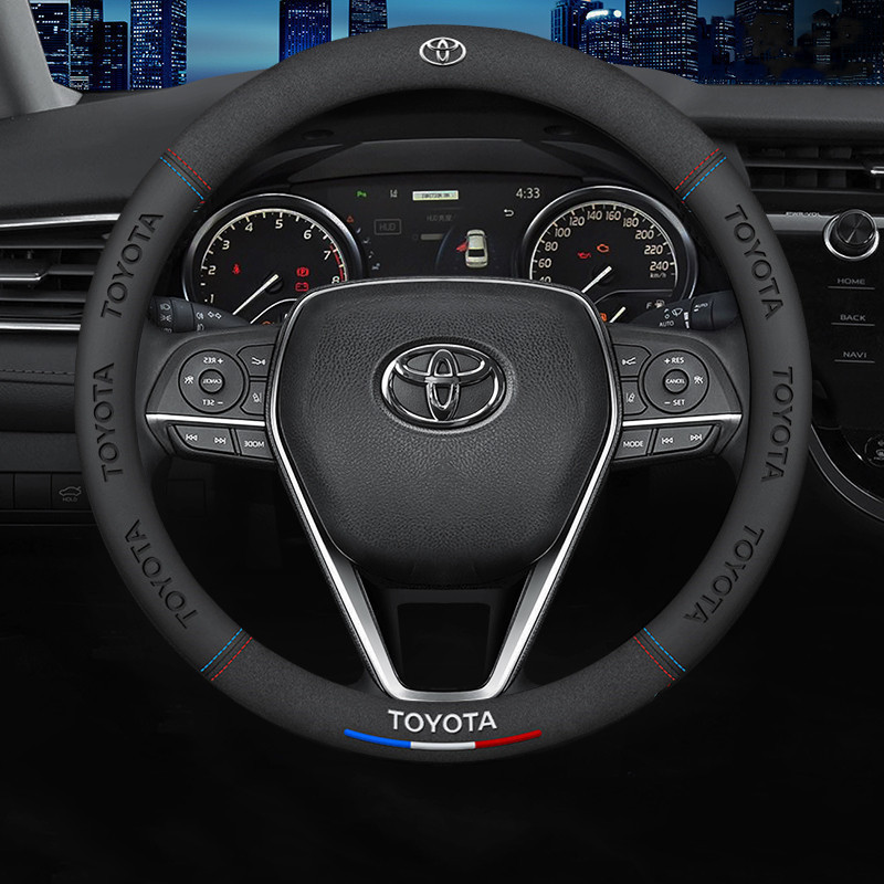 Capa de Volante em Camurça Antiderrapante para Carro, Adequada para Toyota Corolla, Prius, Yaris, Camry, CHR-HR, RAV4, C