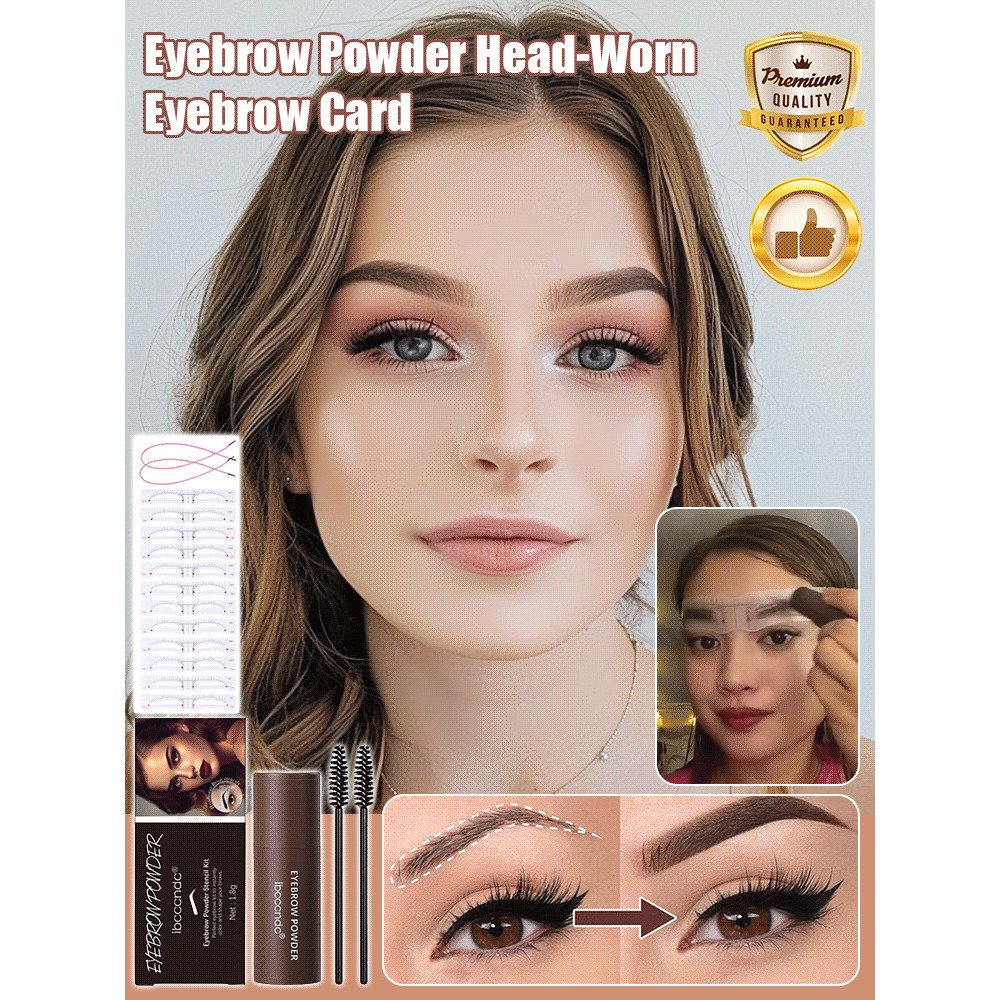 【Para Uso Diário】[Fácil de Usar] Eyebrow Powder Kit/Kit de Sobrancelhas/Preto Marrom
