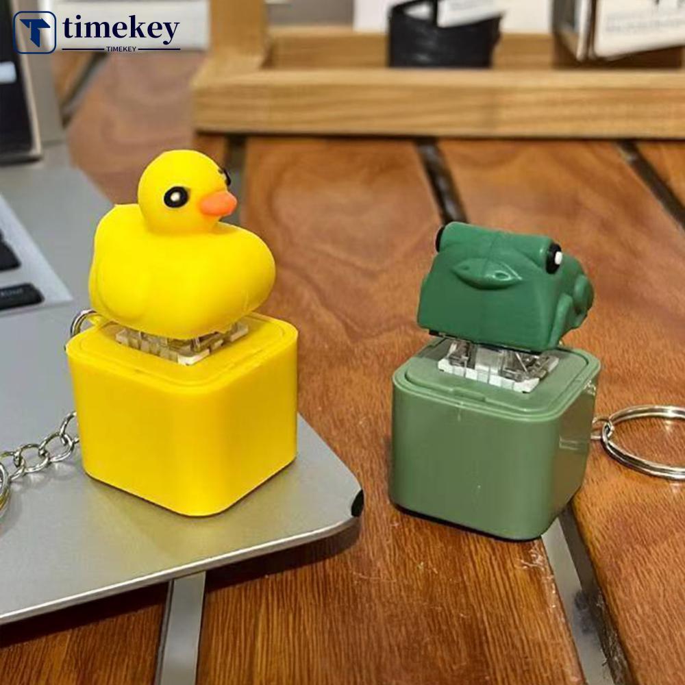 TIMEKEY Recarregável Sapo & Pato Fidget Chaveiro Clicker Com Luz LED Choro Som Teclado Alívio Do Estresse Brinquedo D3Y5