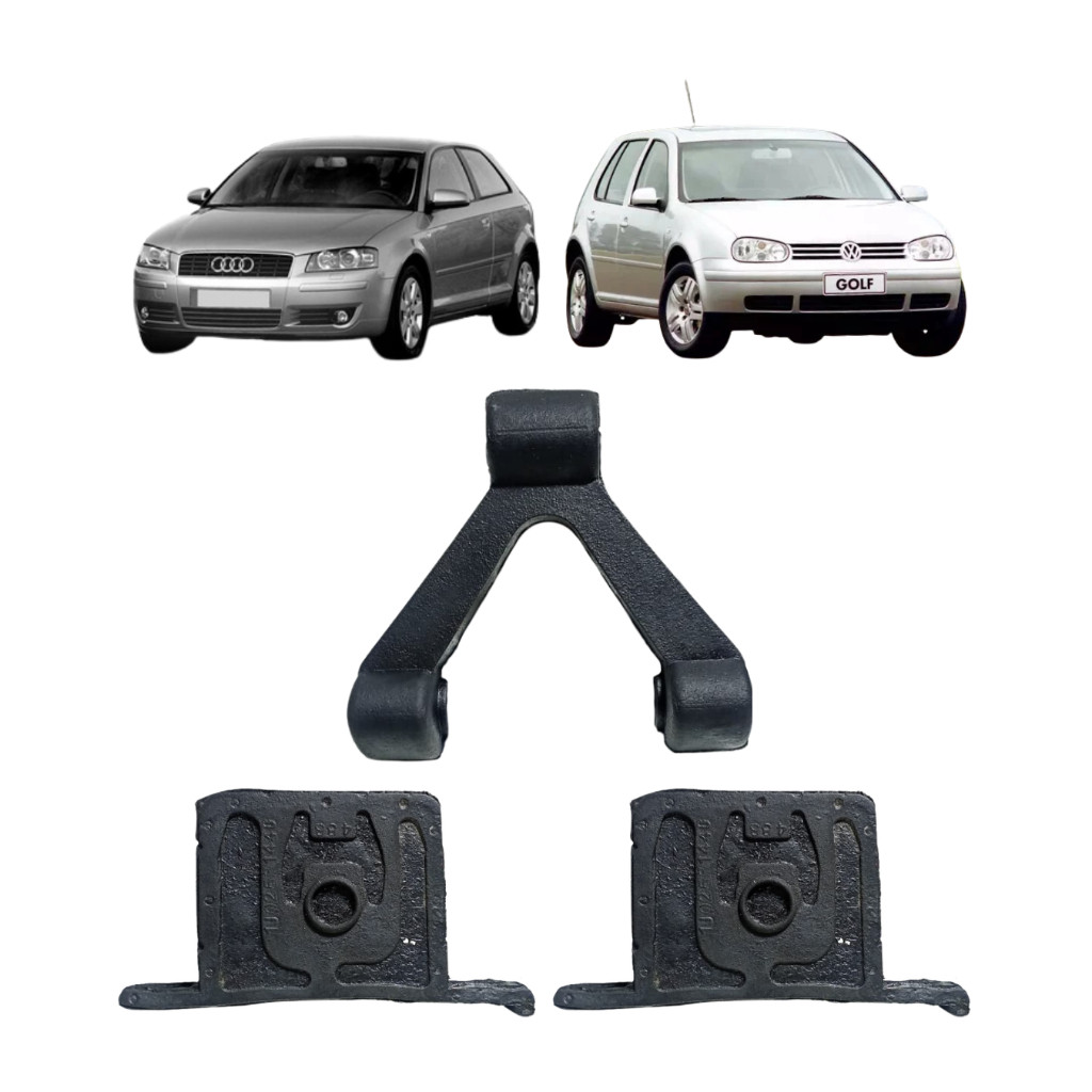 Borracha / Coxim Escapamento Golf Audi A3 Kit Com 3 Peças