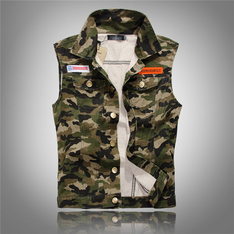 Novo Colete Jeans Masculino Slim-Fit Coreano – Colete Casual Camuflado Moderno