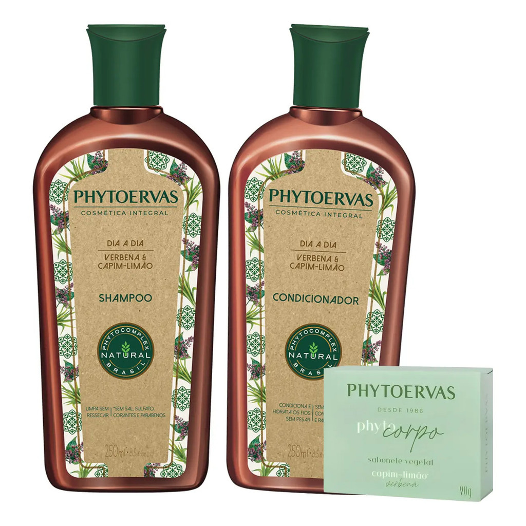 Kit Phytoervas Capim Limão Shampoo, Condicionador E Sabonete